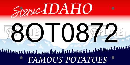8OT0872 Idaho License Plate