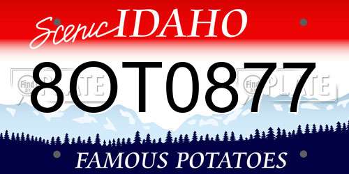 8OT0877 Idaho License Plate
