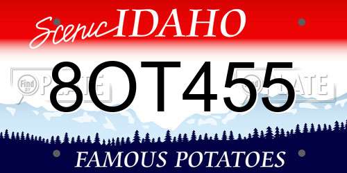 8OT455 Idaho License Plate