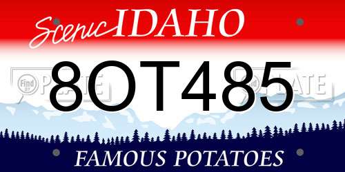 8OT485 Idaho License Plate