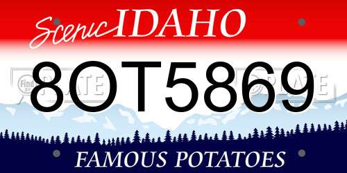 8OT5869 Idaho License Plate
