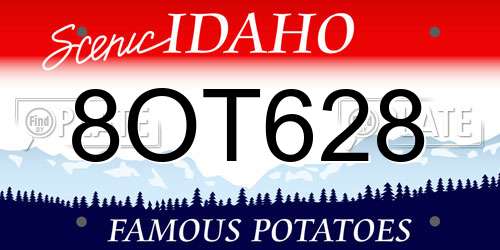 8OT628 Idaho License Plate