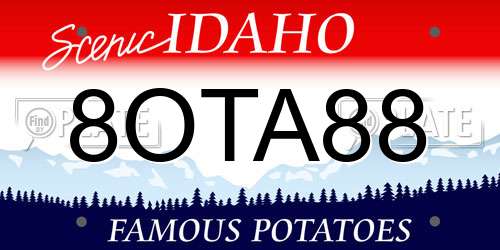 8OTA88 Idaho License Plate