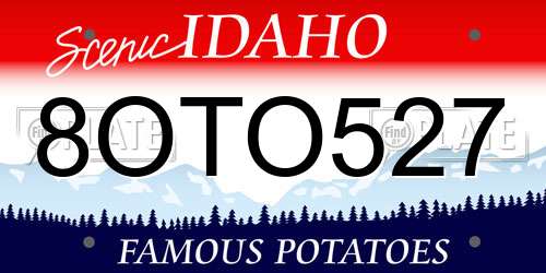 8OTO527 Idaho License Plate