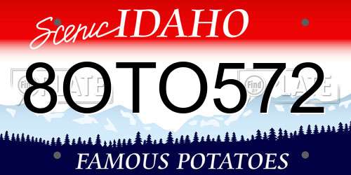 8OTO572 Idaho License Plate