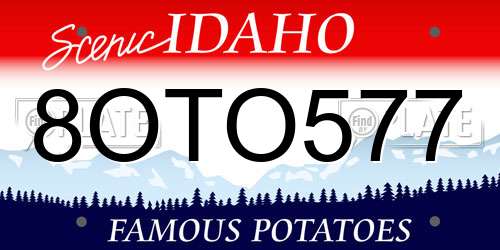 8OTO577 Idaho License Plate