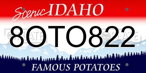 8OTO822 Idaho License Plate