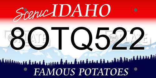 8OTQ522 Idaho License Plate