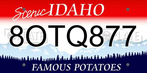 8OTQ877 Idaho License Plate