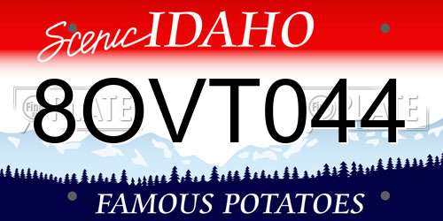 8OVT044 Idaho License Plate