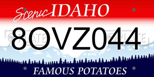 8OVZ044 Idaho License Plate