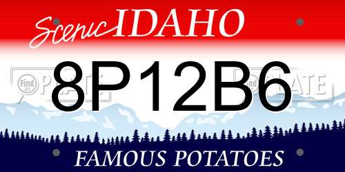 8P12B6 Idaho License Plate