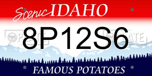 8P12S6 Idaho License Plate