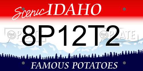 8P12T2 Idaho License Plate