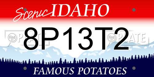 8P13T2 Idaho License Plate
