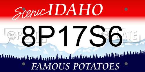 8P17S6 Idaho License Plate