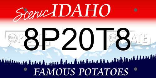 8P20T8 Idaho License Plate