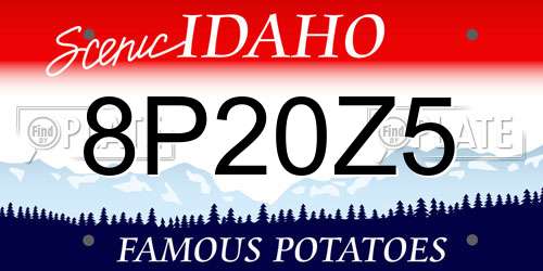 8P20Z5 Idaho License Plate
