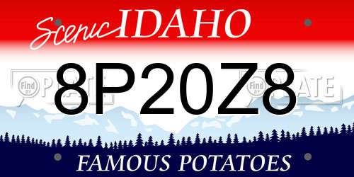 8P20Z8 Idaho License Plate