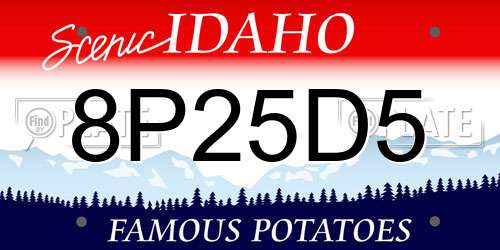 8P25D5 Idaho License Plate