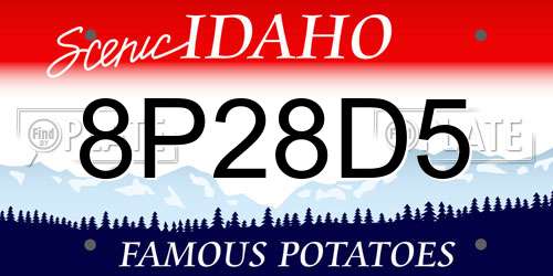 8P28D5 Idaho License Plate