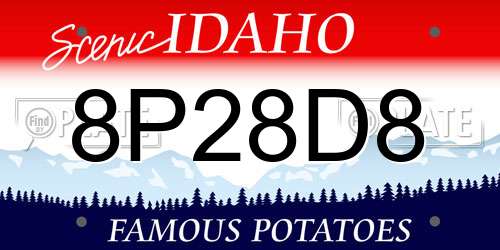 8P28D8 Idaho License Plate