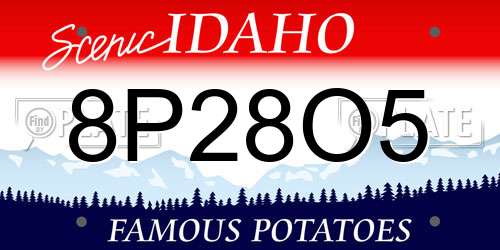 8P28O5 Idaho License Plate