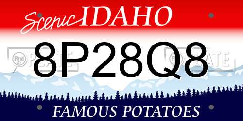 8P28Q8 Idaho License Plate
