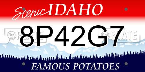 8P42G7 Idaho License Plate