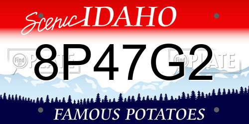 8P47G2 Idaho License Plate