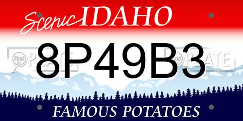 8P49B3 Idaho License Plate