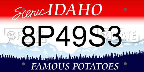 8P49S3 Idaho License Plate