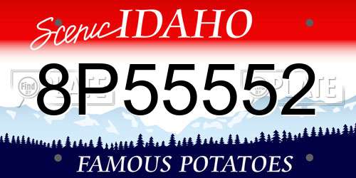 8P55552 Idaho License Plate