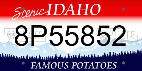 8P55852 Idaho License Plate