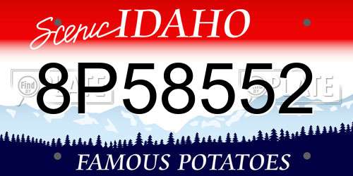 8P58552 Idaho License Plate