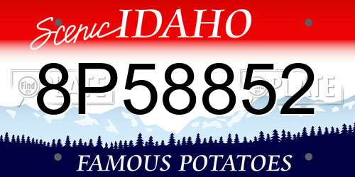 8P58852 Idaho License Plate