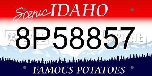 8P58857 Idaho License Plate