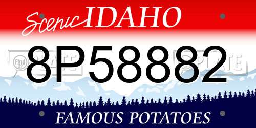 8P58882 Idaho License Plate