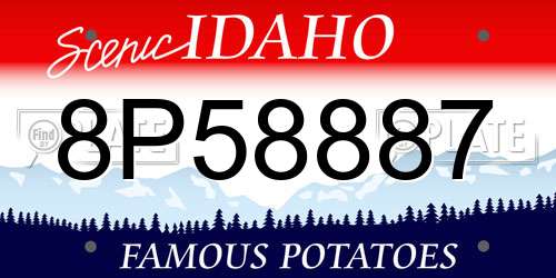 8P58887 Idaho License Plate