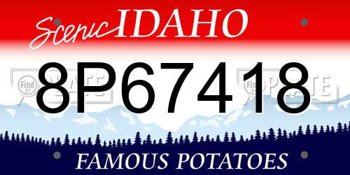 8P67418 Idaho License Plate