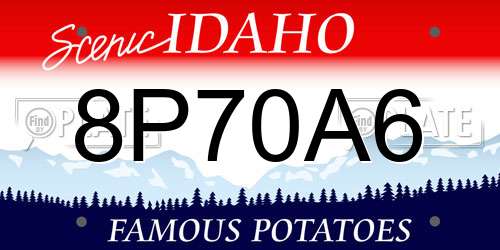 8P70A6 Idaho License Plate