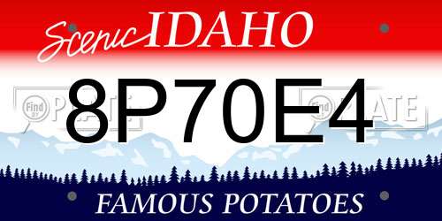 8P70E4 Idaho License Plate
