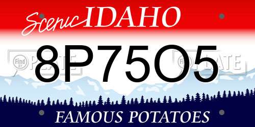 8P75O5 Idaho License Plate