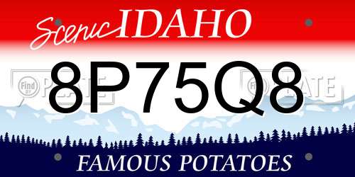 8P75Q8 Idaho License Plate