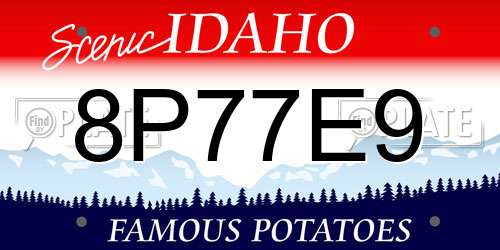 8P77E9 Idaho License Plate