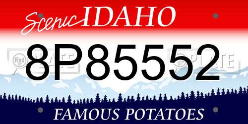 8P85552 Idaho License Plate