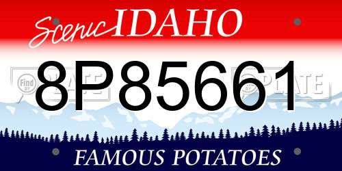 8P85661 Idaho License Plate
