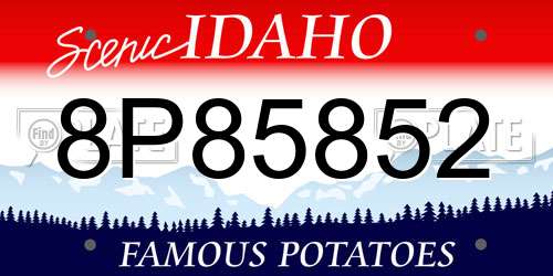 8P85852 Idaho License Plate