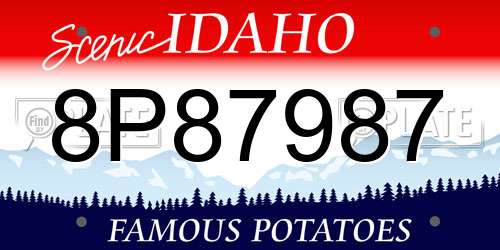 8P87987 Idaho License Plate