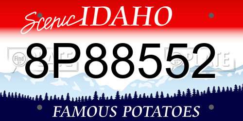 8P88552 Idaho License Plate